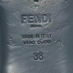 Fendi Multicolor Mesh and Canvas Colibri Flat Sandals Size 38