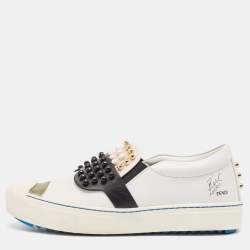 Fendi logo print buckle strap sneakers online