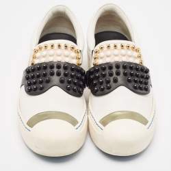 Pre Owned Fendi Multicolor Leather Karlito Studded Sneakers Size 38.5