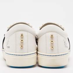 Pre Owned Fendi Multicolor Leather Karlito Studded Sneakers Size 38.5