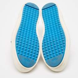 Pre Owned Fendi Multicolor Leather Karlito Studded Sneakers Size 38.5