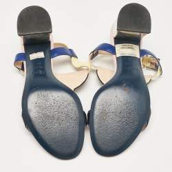 Pre Owned Fendi Multicolor Leather Embellished Ankle Strap Sandals Size 37