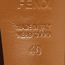 Pre Owned Fendi Brown Leather and Suede Ankle Strap Sandals Size 40