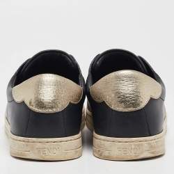 Fendi Black Leather Rockoclick Slip On Sneakers Size 39