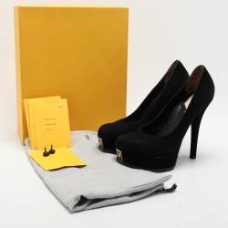 Fendi Black Suede Fendista Platform Pumps Size 39
