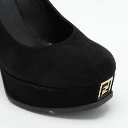 Fendi Black Suede Fendista Platform Pumps Size 39