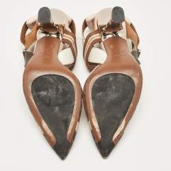 Pre Owned Fendi Multicolor Canvas and Mesh Colibri Pumps Size 39