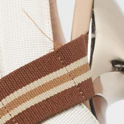 Pre Owned Fendi Multicolor Canvas and Mesh Colibri Pumps Size 39