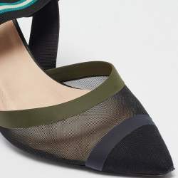 مملوكة مسبقًا Fendi Multicolor Canvas and Mesh Colibri Pumps Size 41