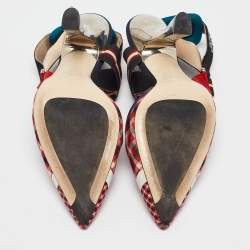 Fendi Multicolor Canvas Colibri Pumps Size 40