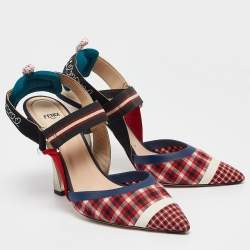 Fendi Multicolor Canvas Colibri Pumps Size 40