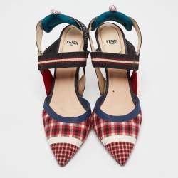 Fendi Multicolor Canvas Colibri Pumps Size 40