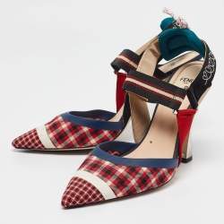 Fendi Multicolor Canvas Colibri Pumps Size 40