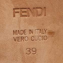 Fendi Silver Suede Slide Sandals Size 39