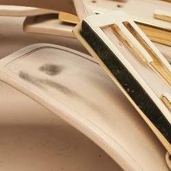 Pre Owned Fendi Beige Leather Flat Sandals Size 40