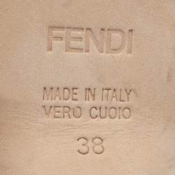 Fendi Black Leather Fendista Platform Slingback Pumps Size 38