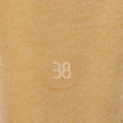 Pre Owned Fendi Beige Patent Leather Wedge Espadrille Sandals Size 38