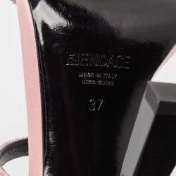 Fendi x Versace Pink Satin Crystal Embellished Ankle Strap Sandals Size 37