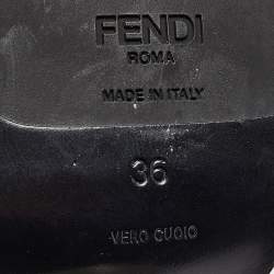 Fendi Black Leather Zip Up Ankle Length Boots Size 36