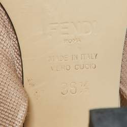 Fendi Beige Mesh and Fabric Colibri Pointed Toe Slingback Pumps Size 36.5