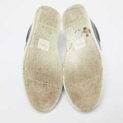 Pre Owned Fendi Black Leather Rockoclick Slip On Sneakers Size 39