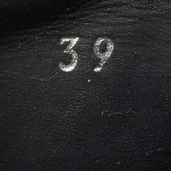 Pre Owned Fendi Black Leather Rockoclick Slip On Sneakers Size 39