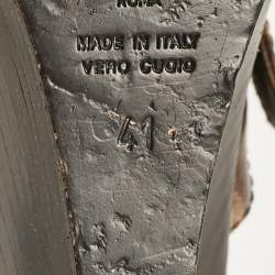 Fendi Brown Zucca Canvas Wedge Ankle Strap Sandals Size 41