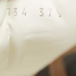 Pre Owned Fendi White/Brown  Leather Lace Up Sneakers Size 37.5