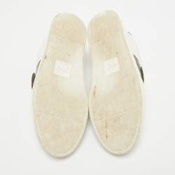 Pre Owned Fendi White/Brown  Leather Lace Up Sneakers Size 37.5