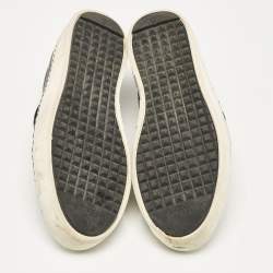 مملوكة مسبقًا Fendi Black Leather Monster Slip On Sneakers 38.5