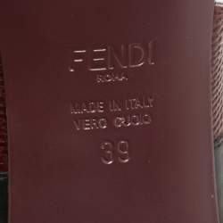 Pre Owned Fendi Multicolor Lizard Embossed and Leather Monster Bug Ankle Strap Sandals Size 39