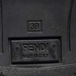 Pre Owned Fendi Black Rubber Rain Boots Size 39