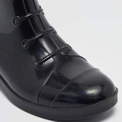 Pre Owned Fendi Black Rubber Rain Boots Size 39