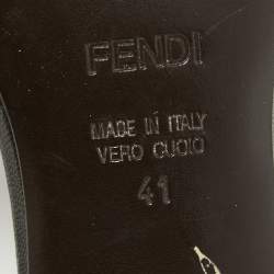 Pre Owned Fendi Brown Zucca Canvas Slide Sandals Size 41