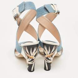 Fendi Blue Denim Ankle Strap Sandals Size 40