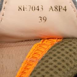 Fendi Beige Mesh and Suede FFluid Low Top Sneakers Size 39