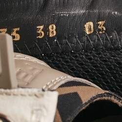 مملوكة مسبقًا Fendi Multicolor Leather and Canvas Flow Low Top Sneakers Size 38