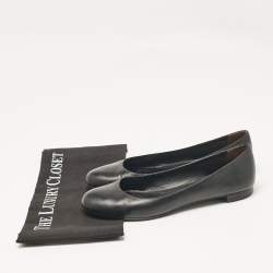 Fendi Black Leather Ballet Flats Size 38.5