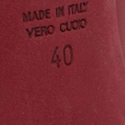 Pre Owned Fendi Burgundy Leather Pointed Toe Pumps Size 40