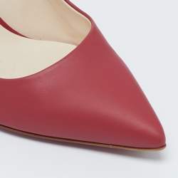 Pre Owned Fendi Burgundy Leather Pointed Toe Pumps Size 40