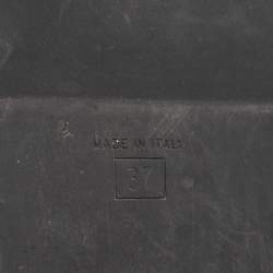 Pre Owned Fendi Brown Shearling Fur FF Flat Sandals Size 37