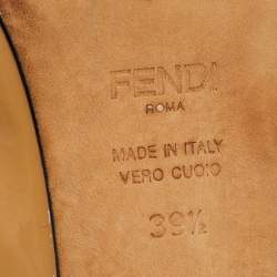 Fendi Beige Patent Leather Zucca Heel Platform Pumps Size 39.5