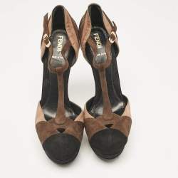 Fendi Multicolor Suede Mary Jane Pumps Size 38