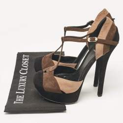 Fendi Multicolor Suede Mary Jane Pumps Size 38