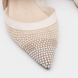 Pre Owned Fendi Multicolor Fabric and Mesh Crystal Embellished Colibri Pumps Size 36