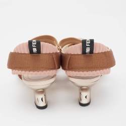 Pre Owned Fendi Multicolor Fabric and Mesh Crystal Embellished Colibri Pumps Size 36