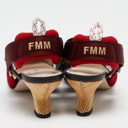 Pre Owned Fendi Multicolor Zucca Mesh and Fabric Colibri Pumps Size 37.5