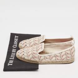 Fendi Multicolor Canvas and Leather Cap Toe Espadrille Flats Size 38