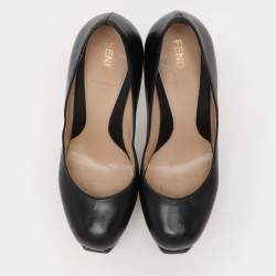 Fendi Black Leather Fendista Platform Pumps Size 35.5