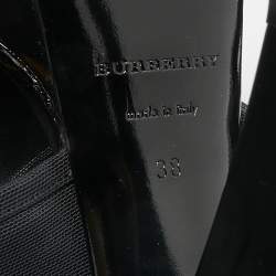 Fendi Black Mesh and Patent Ankle Strap Sandals Size 38